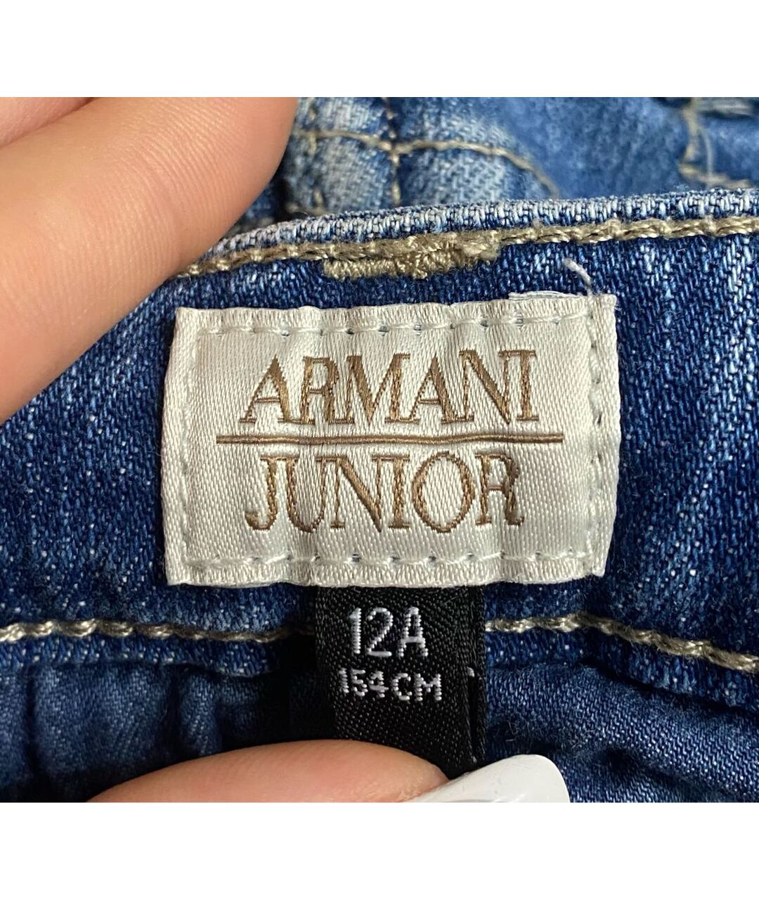 ARMANI JUNIOR Синие хлопковые детские джинсы, фото 5