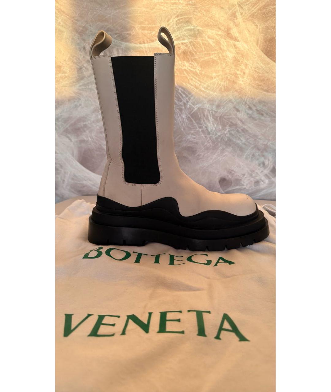 BOTTEGA VENETA Бежевые кожаные ботинки, фото 9