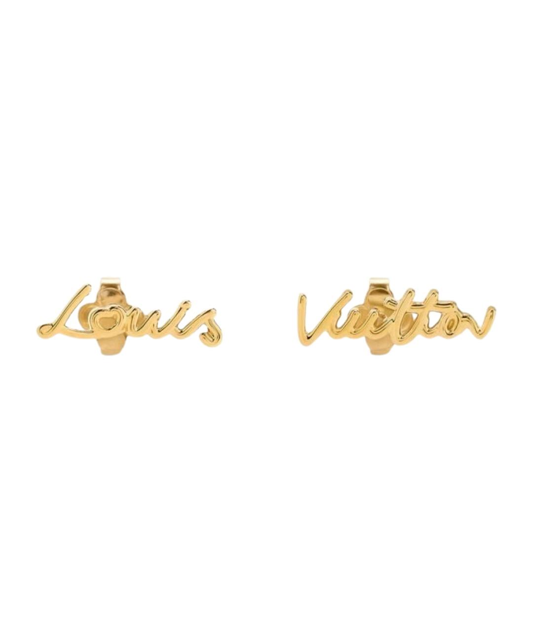 LOUIS VUITTON Золотые металлические серьги, фото 1