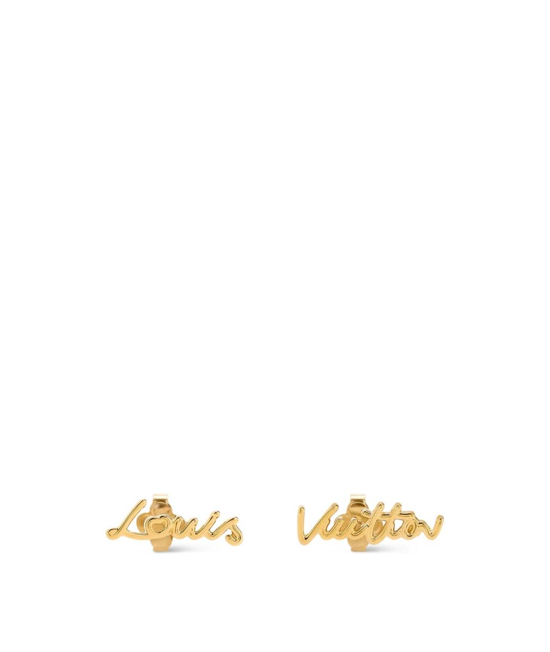 LOUIS VUITTON Золотые металлические серьги, фото 5