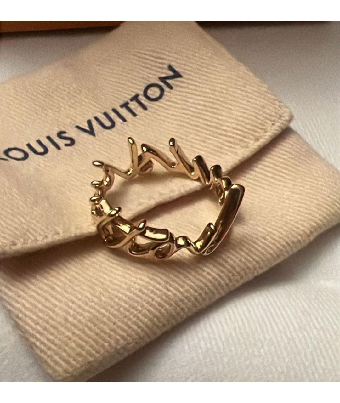 LOUIS VUITTON Золотое металлическое кольцо, фото 3