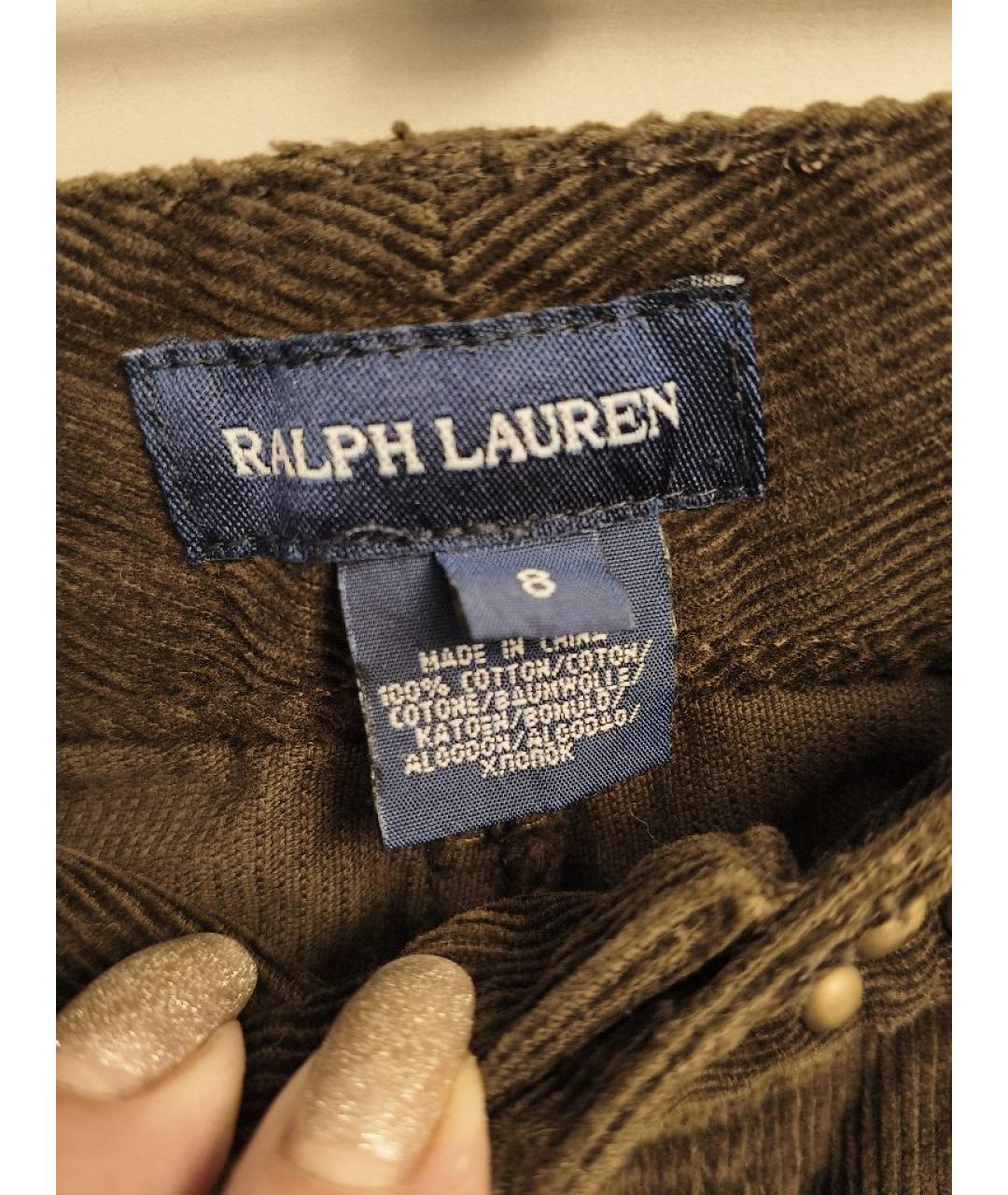 RALPH LAUREN Коричневые хлопковые брюки и шорты, фото 5