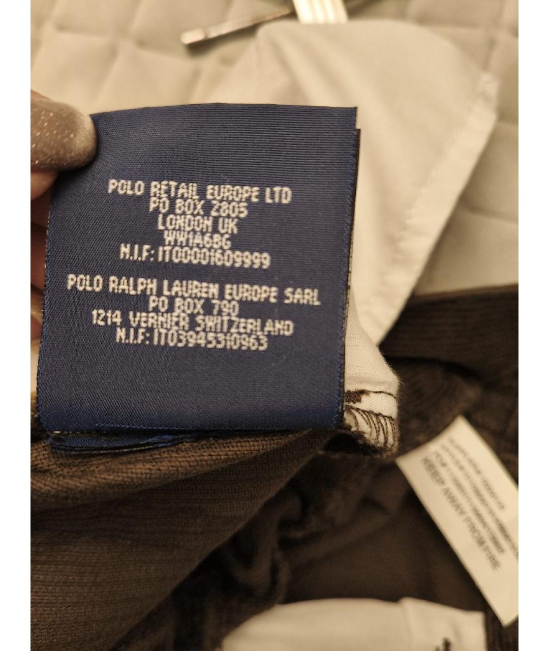 RALPH LAUREN Коричневые хлопковые брюки и шорты, фото 8