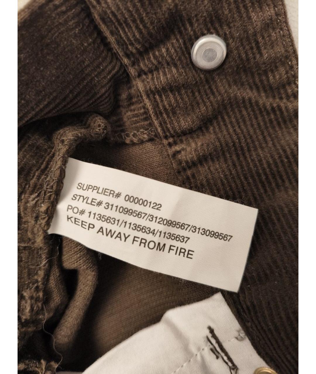RALPH LAUREN Коричневые хлопковые брюки и шорты, фото 9