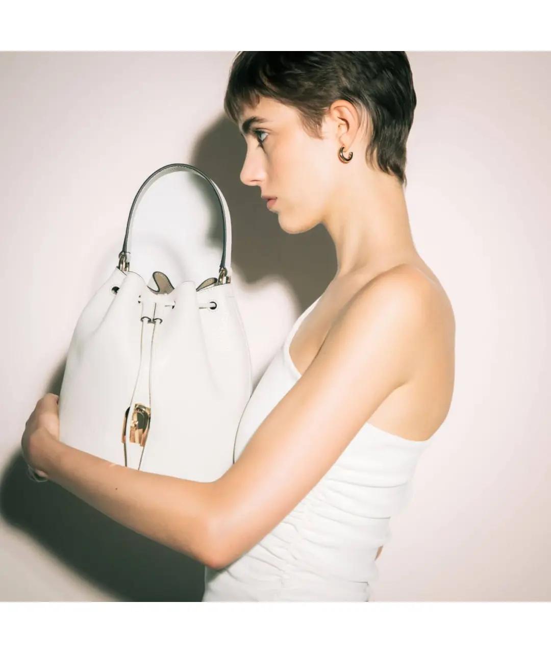FURLA Белая кожаная сумка тоут, фото 2