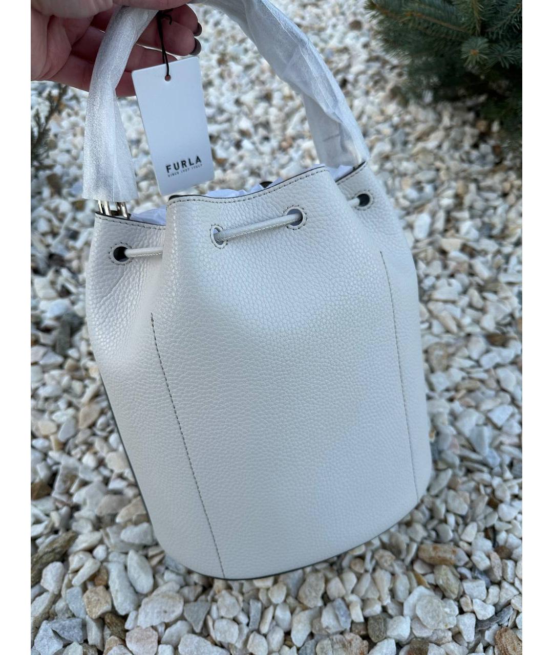 FURLA Белая кожаная сумка тоут, фото 6