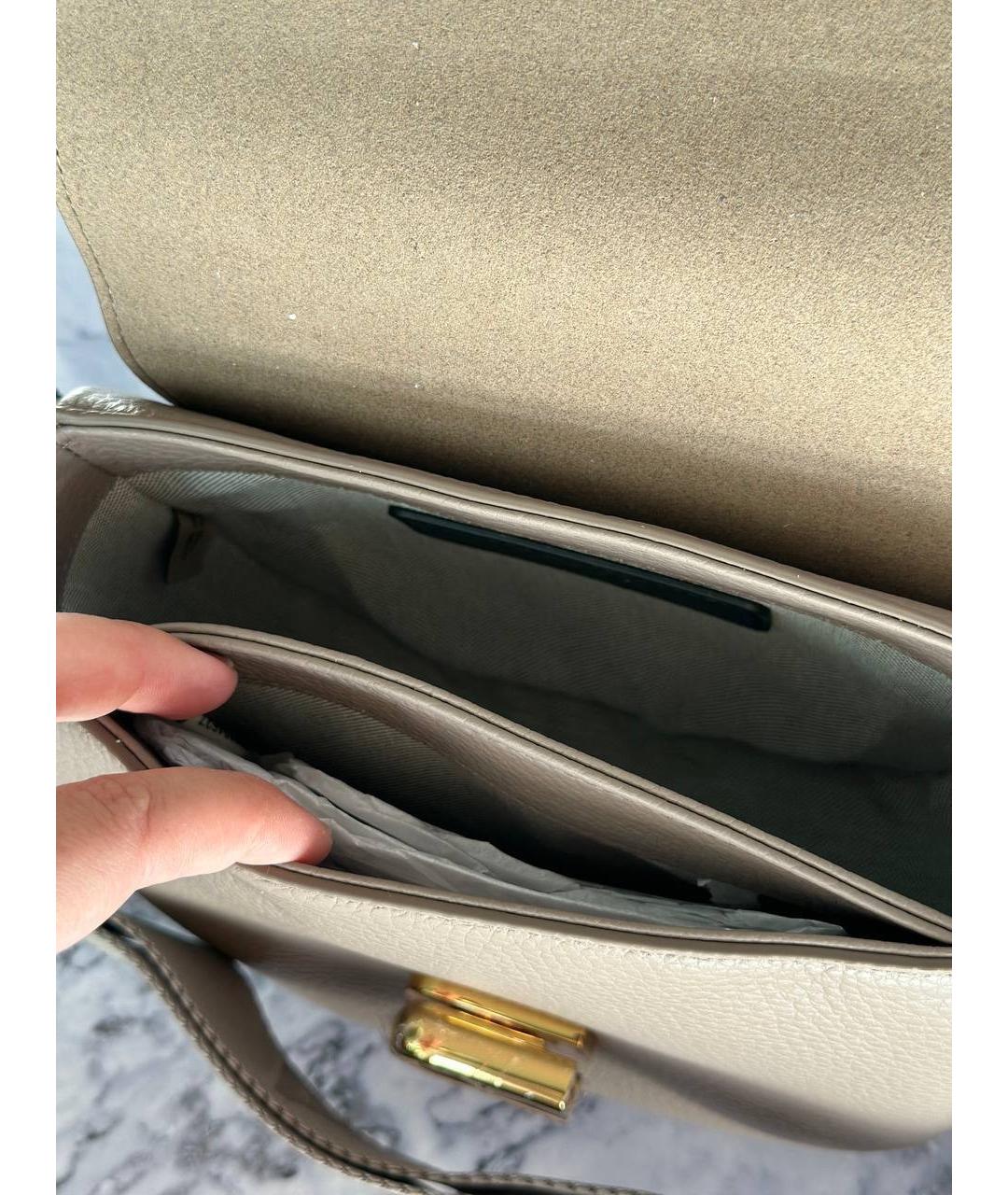 FURLA Бежевая кожаная сумка через плечо, фото 4