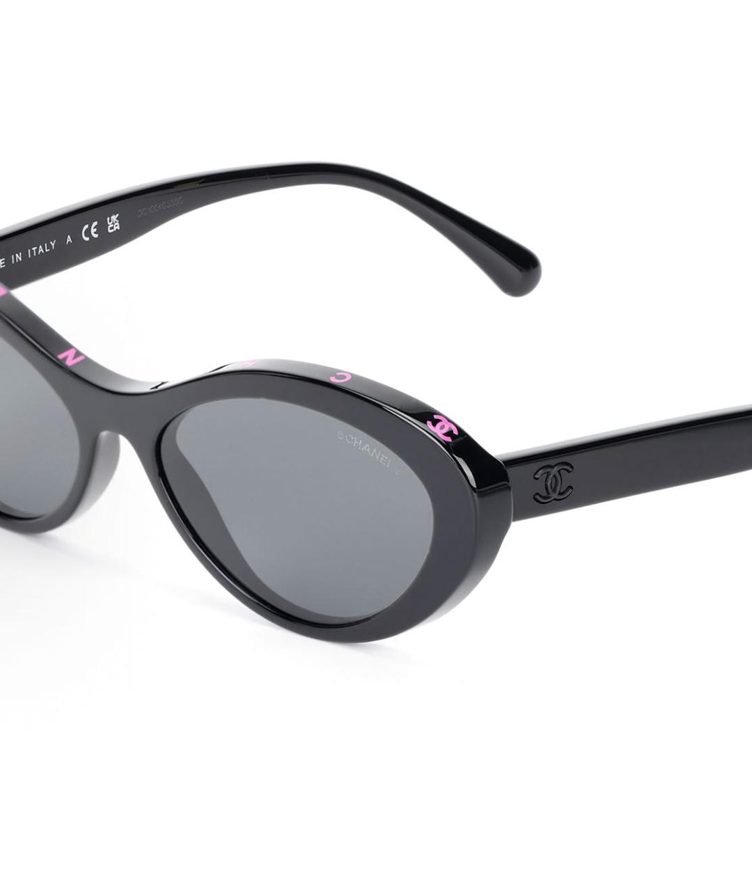 CHANEL Черные пластиковые солнцезащитные очки, фото 4