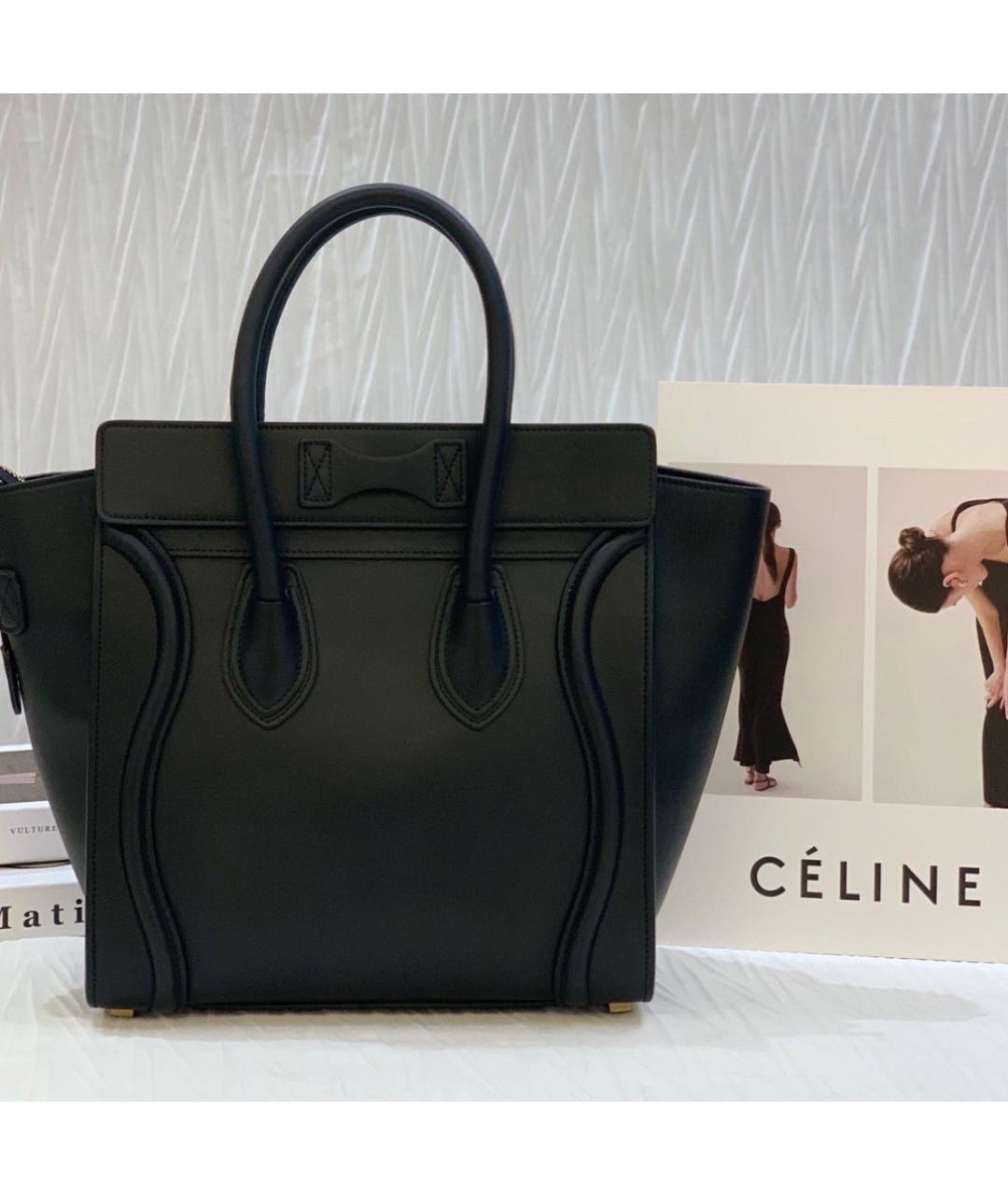 CELINE Кожаная сумка с короткими ручками, фото 5