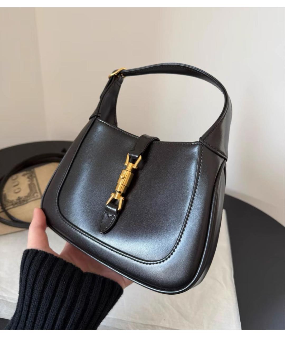 GUCCI Черная кожаная сумка через плечо, фото 2