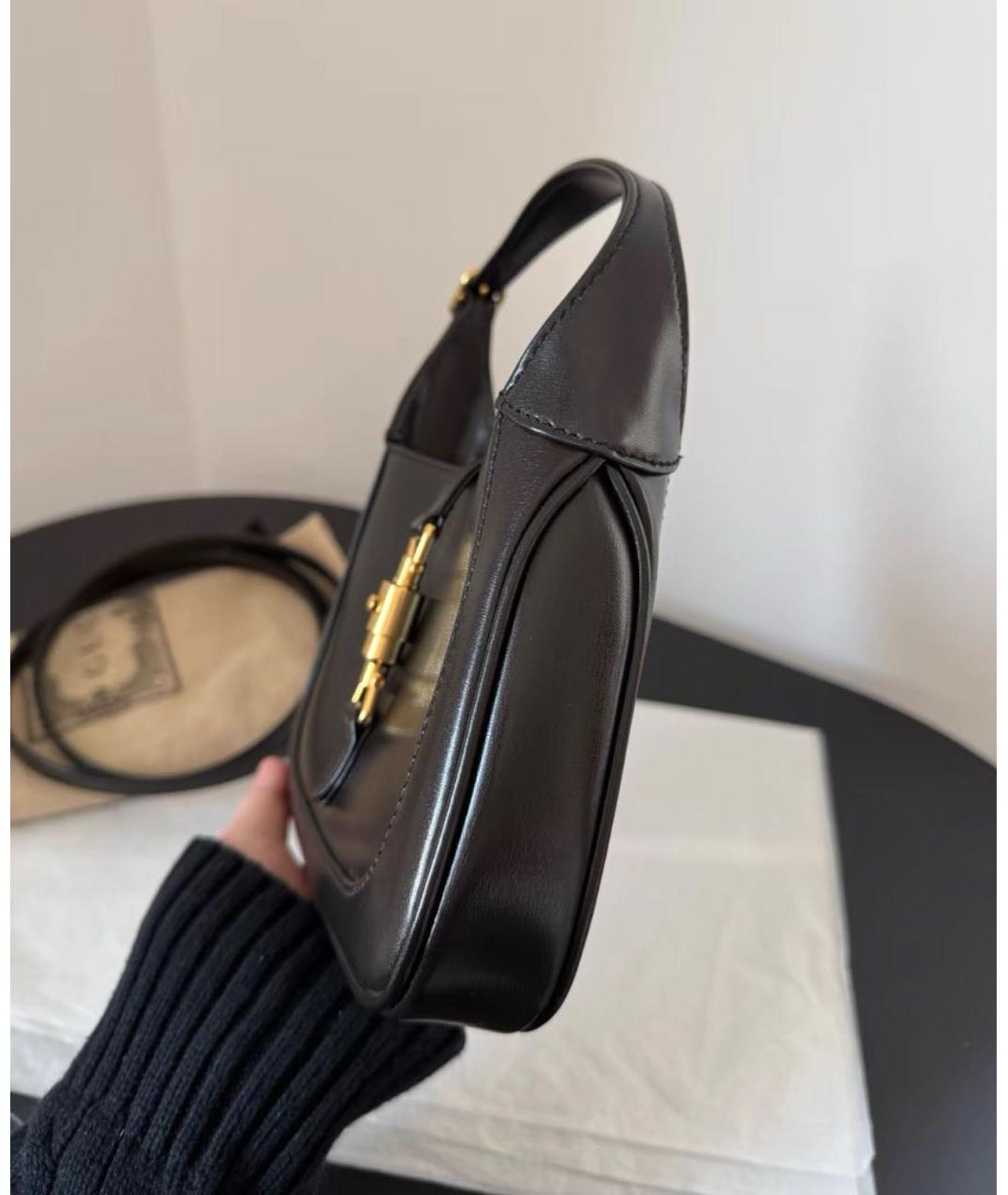 GUCCI Черная кожаная сумка через плечо, фото 4