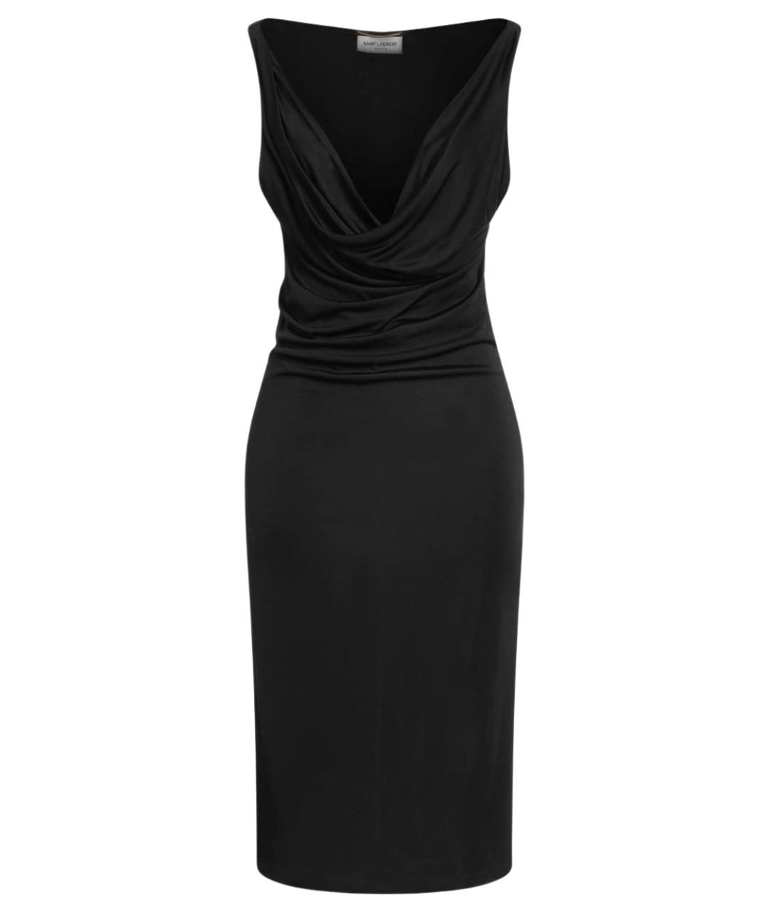 SAINT LAURENT Черное вискозное коктейльное платье, фото 1