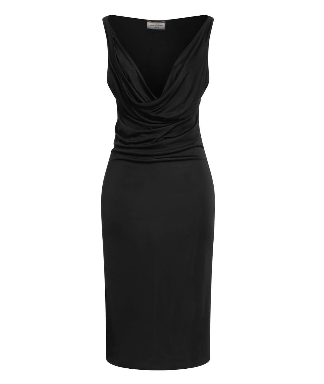 SAINT LAURENT Черное вискозное коктейльное платье, фото 6
