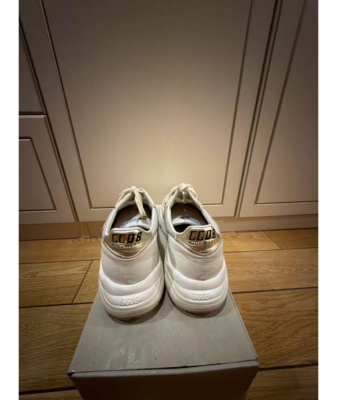 GOLDEN GOOSE DELUXE BRAND Белые кожаные кроссовки, фото 4