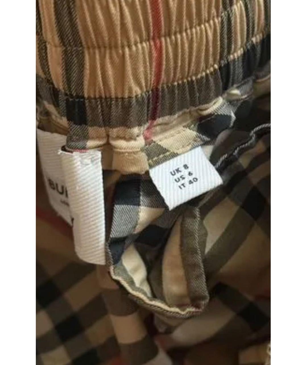 BURBERRY Бежевые хлопковые брюки широкие, фото 4