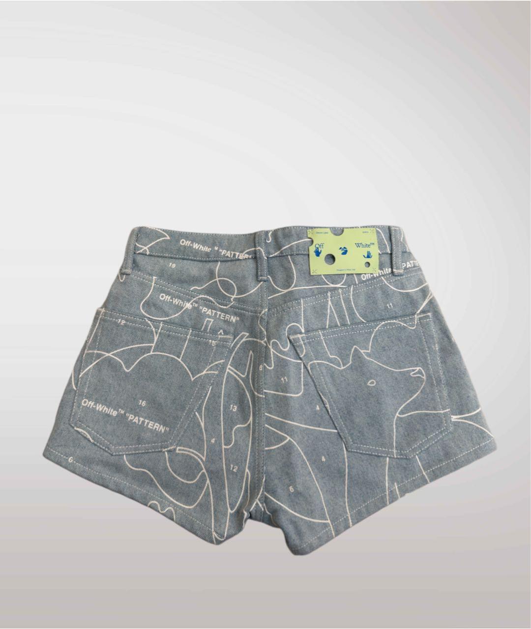 OFF-WHITE Голубые деним шорты, фото 3