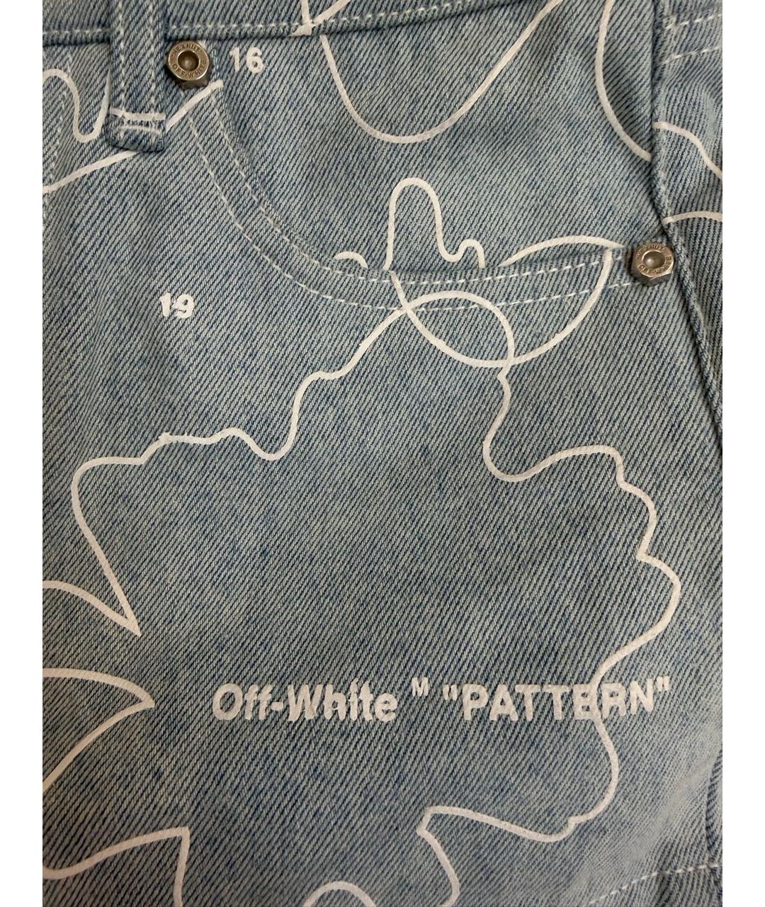 OFF-WHITE Голубые деним шорты, фото 5
