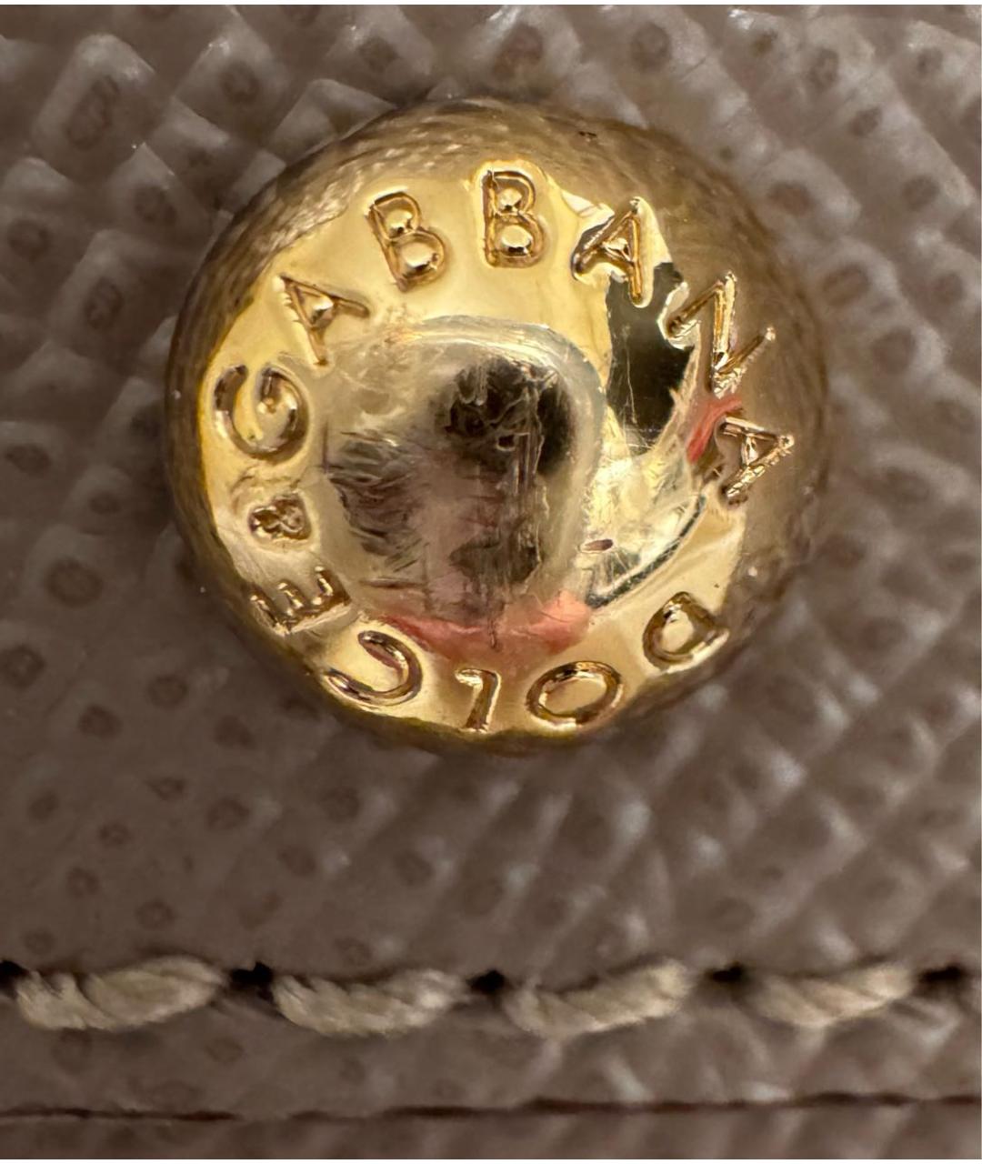 DOLCE&GABBANA Серая кожаная сумка с короткими ручками, фото 6