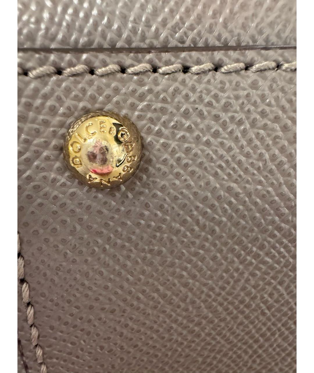DOLCE&GABBANA Серая кожаная сумка с короткими ручками, фото 7