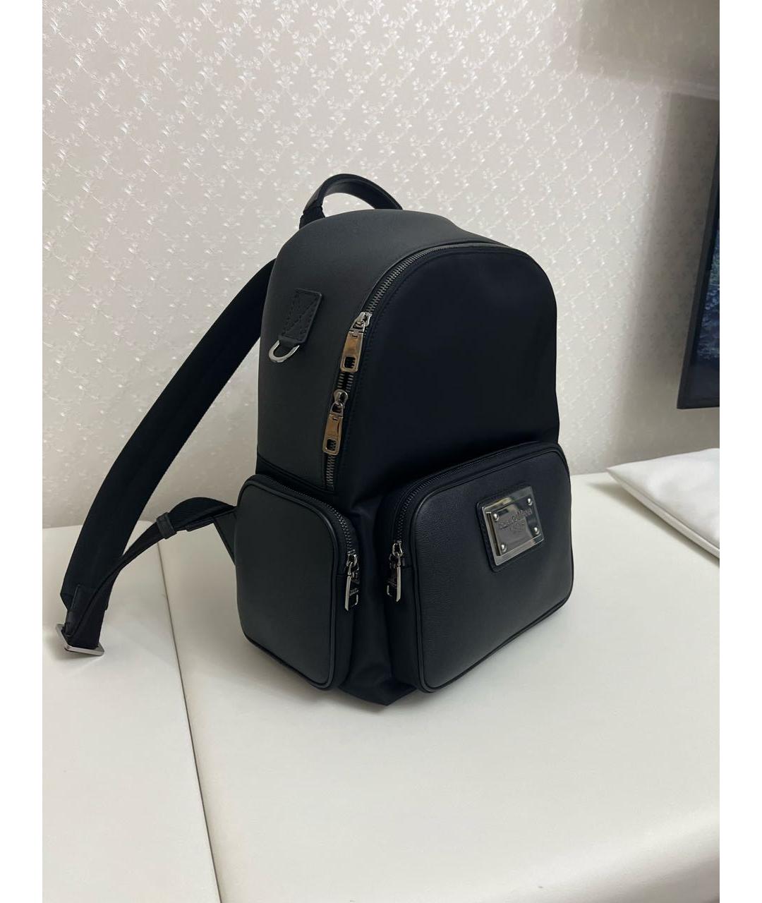 DOLCE&GABBANA Черный кожаный рюкзак, фото 2