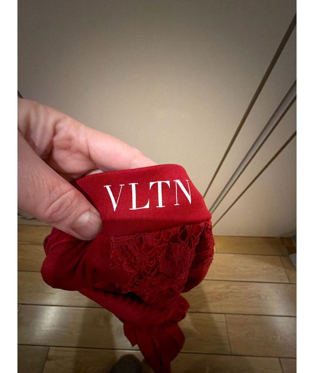VALENTINO Красная полиамидовая юбка макси, фото 7
