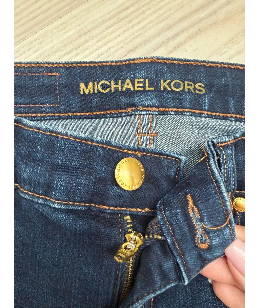 MICHAEL MICHAEL KORS Темно-синие хлопковые джинсы клеш, фото 3