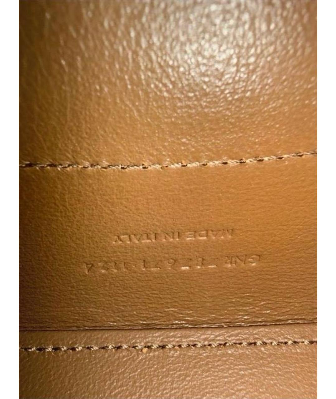 SAINT LAURENT Коричневая кожаная сумка с короткими ручками, фото 7