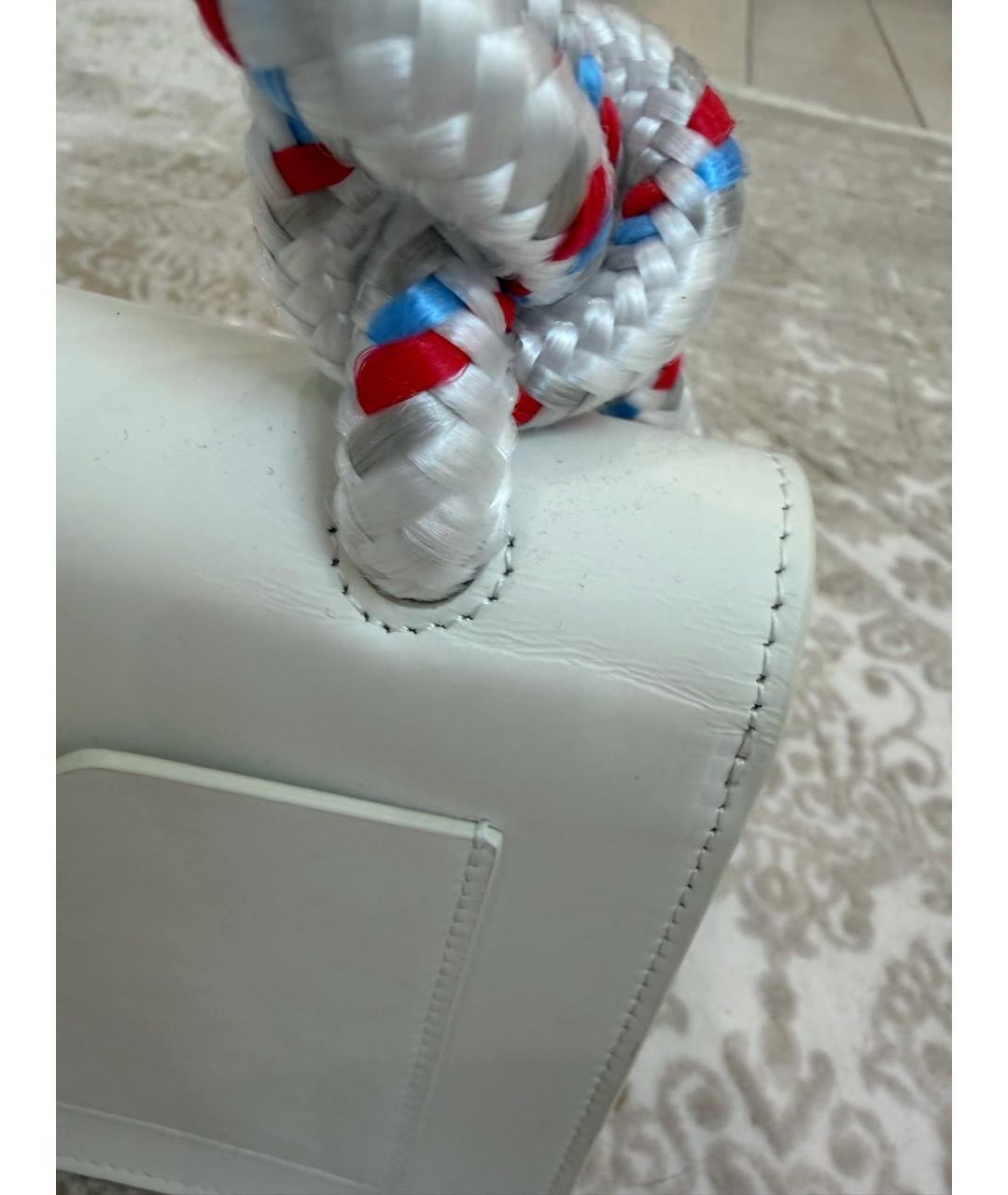 OFF-WHITE Белая кожаная сумка с короткими ручками, фото 5