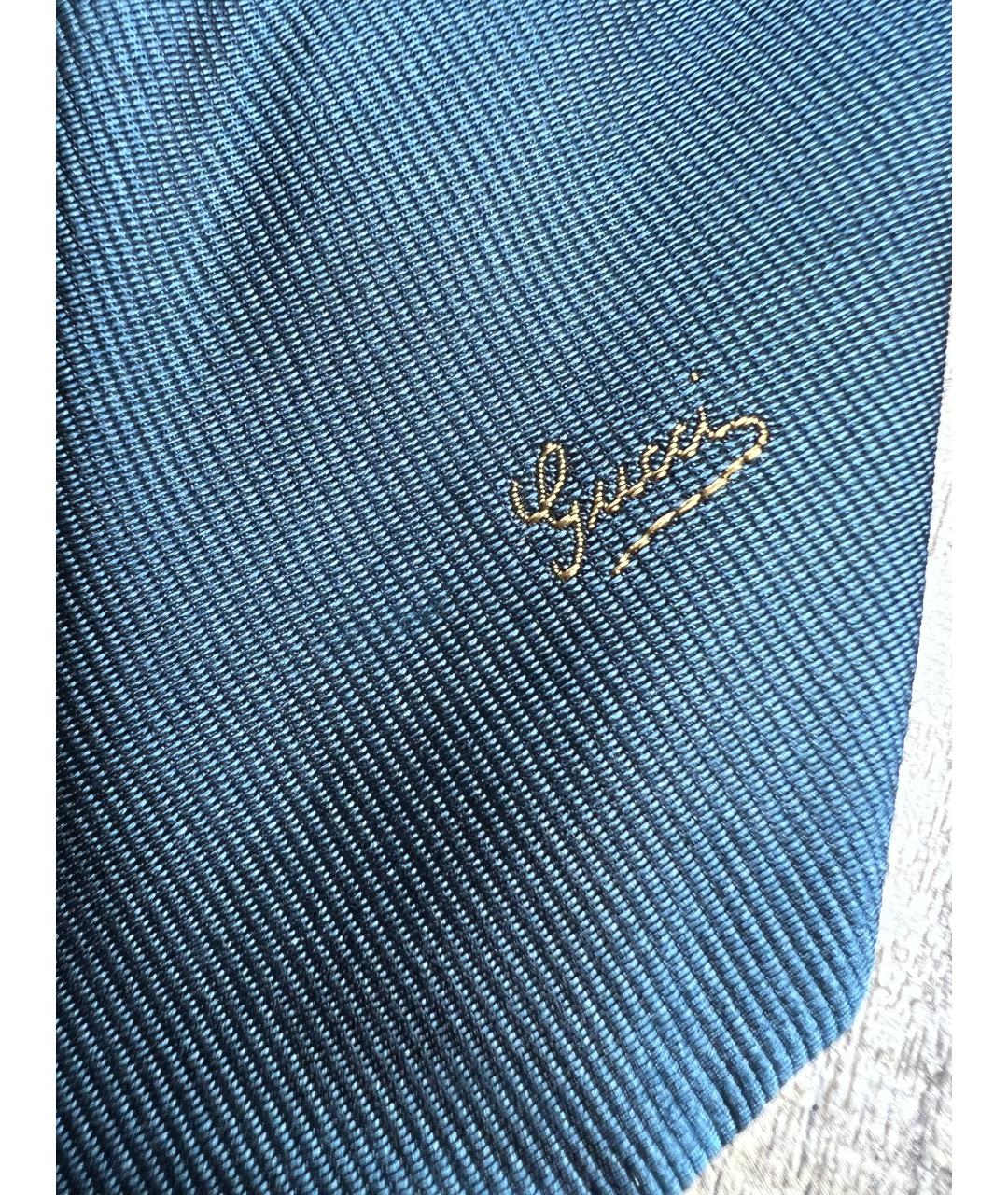 GUCCI Синий шелковый галстук, фото 3