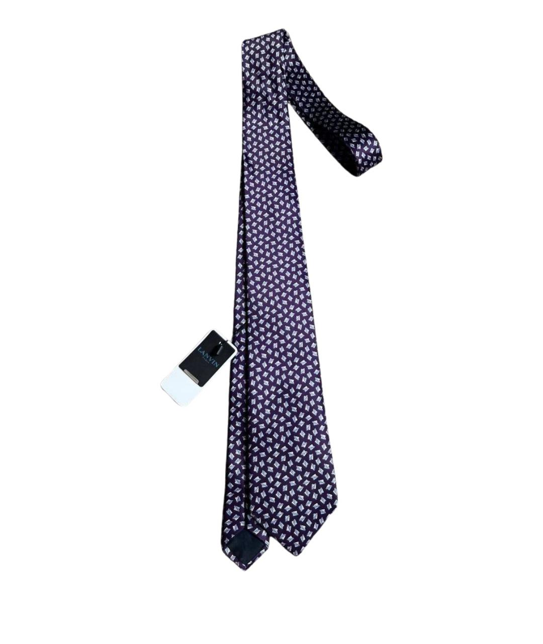 LANVIN Фиолетовый шелковый галстук, фото 1