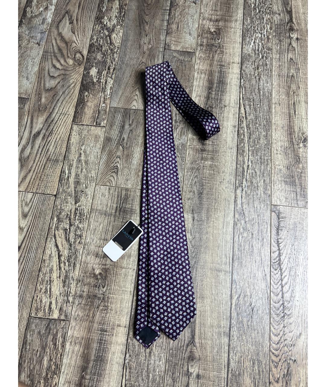 LANVIN Фиолетовый шелковый галстук, фото 9