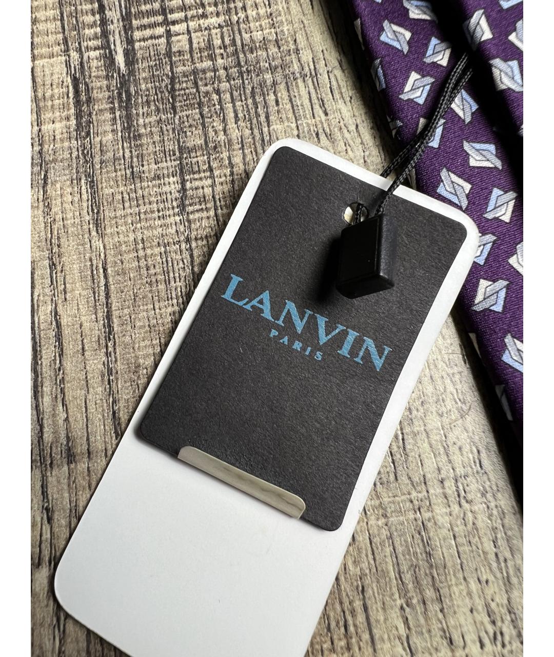 LANVIN Фиолетовый шелковый галстук, фото 3