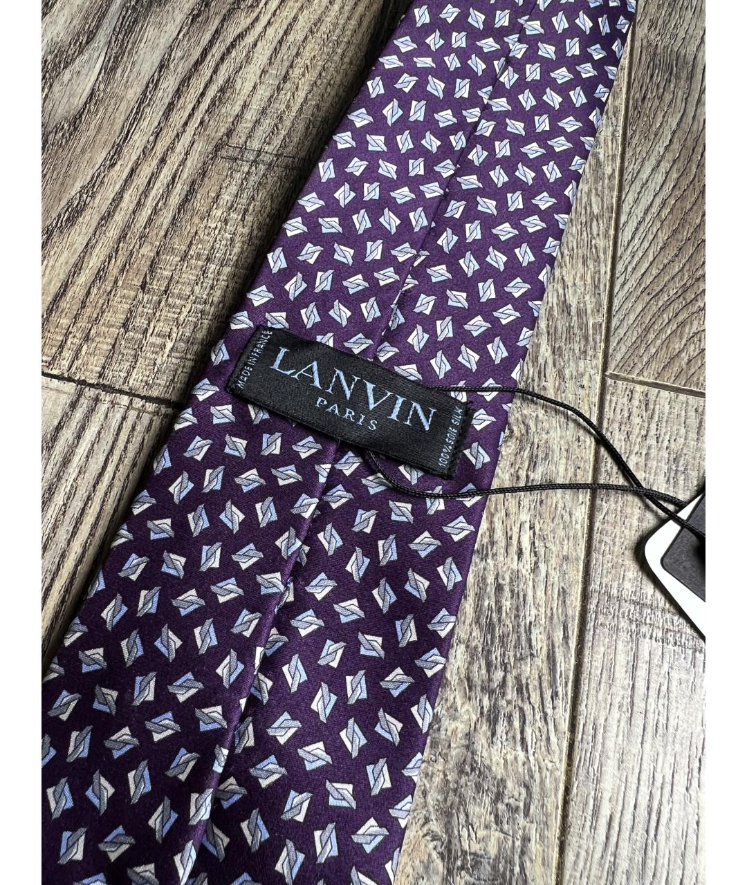 LANVIN Фиолетовый шелковый галстук, фото 6