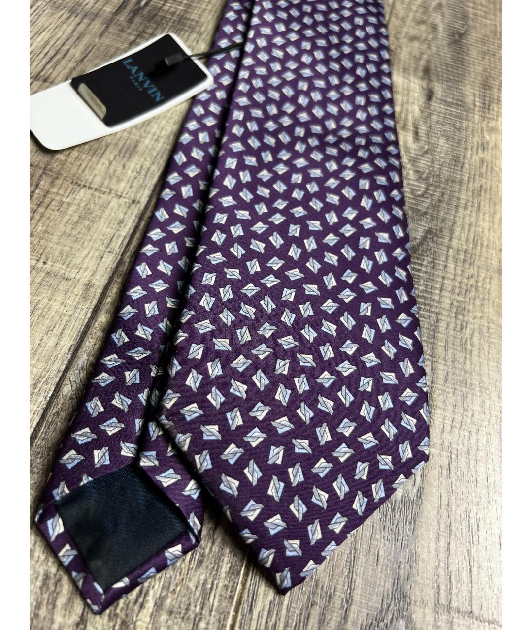 LANVIN Фиолетовый шелковый галстук, фото 2