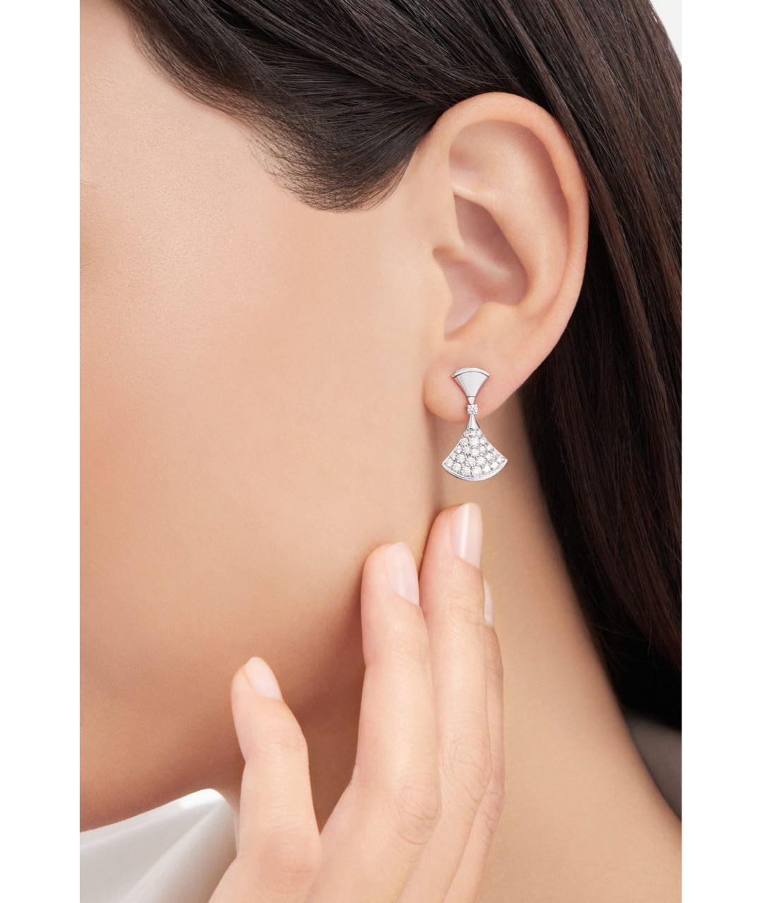 BVLGARI Белые серьги из белого золота, фото 8