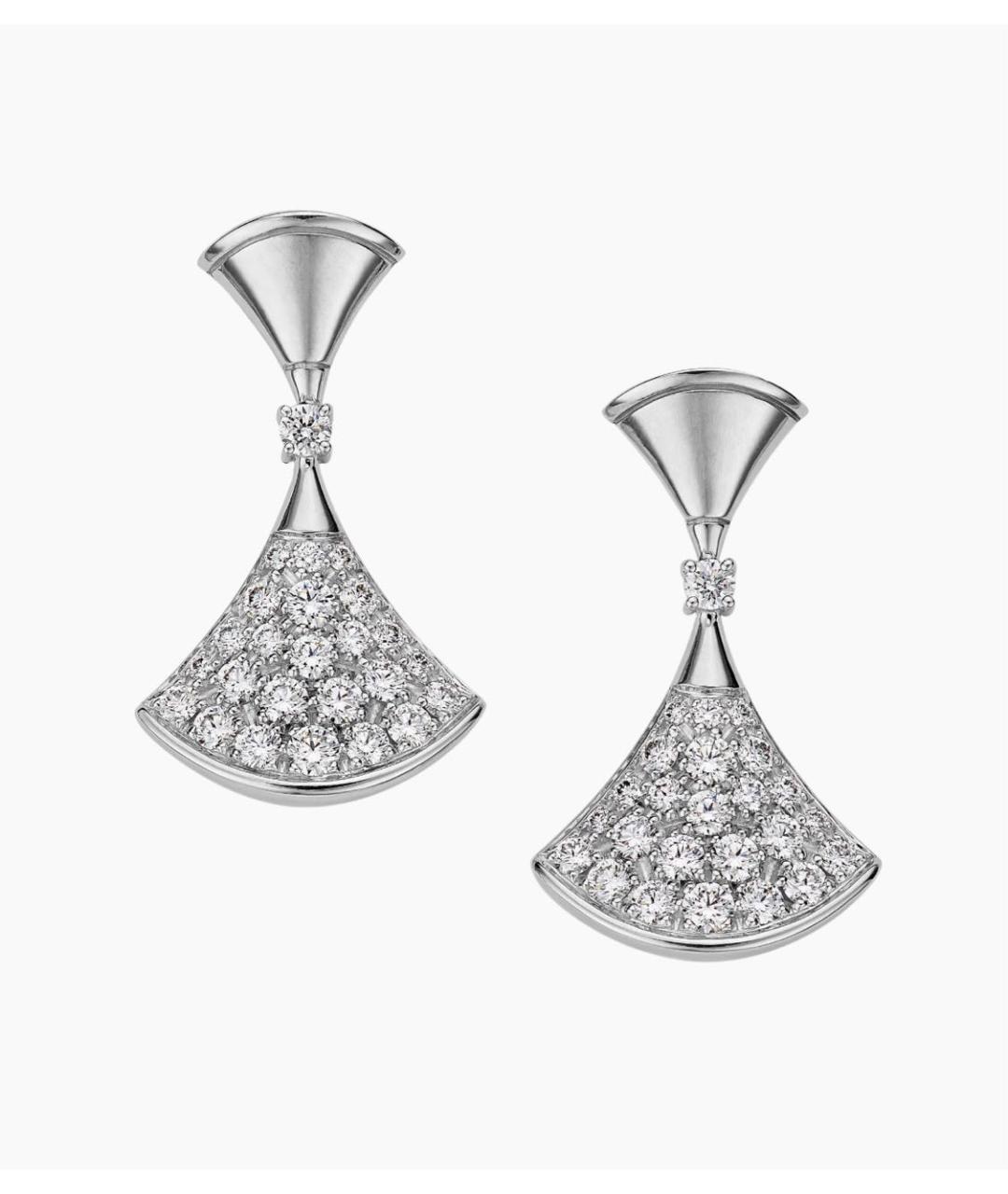 BVLGARI Белые серьги из белого золота, фото 9