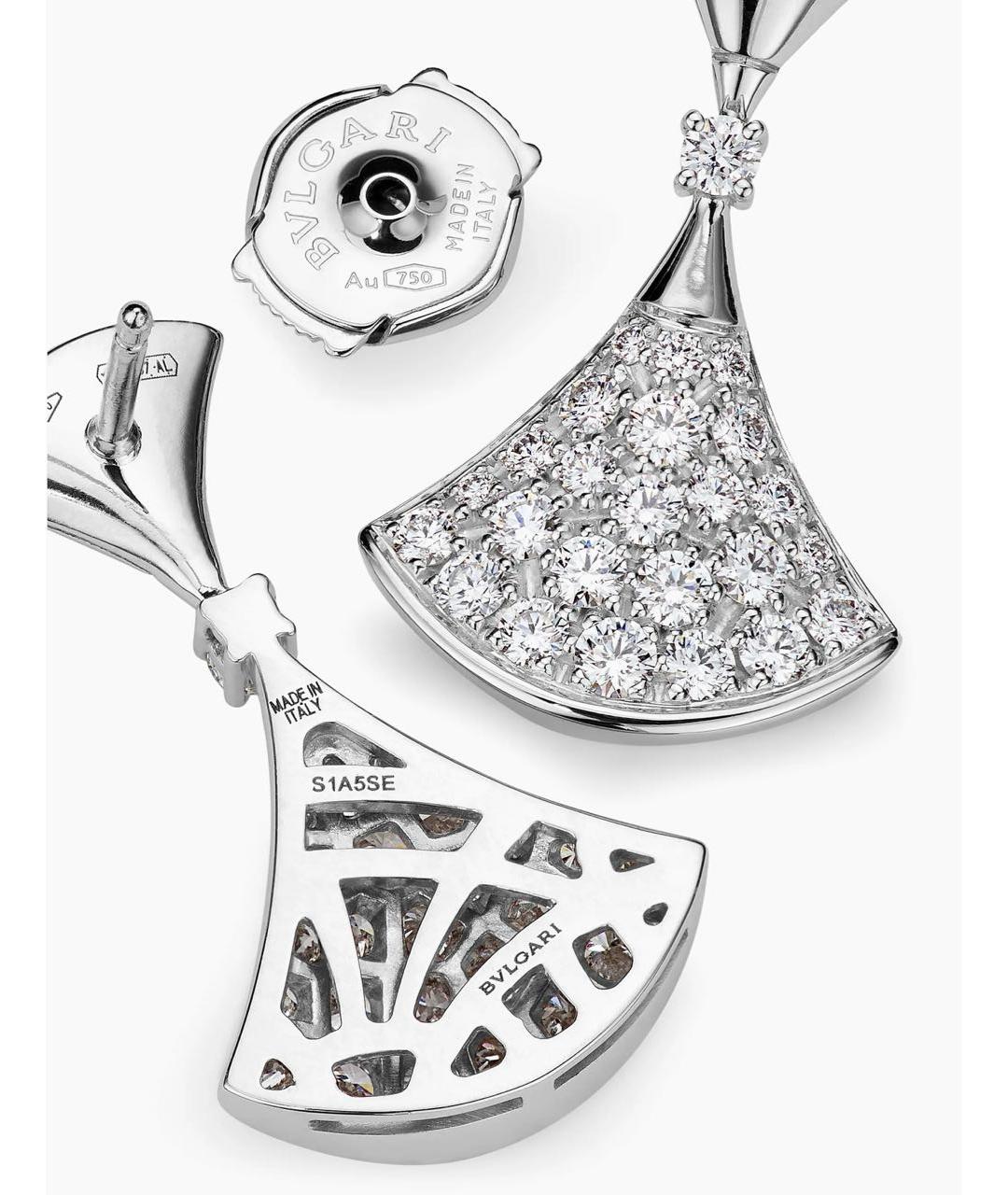 BVLGARI Белые серьги из белого золота, фото 4