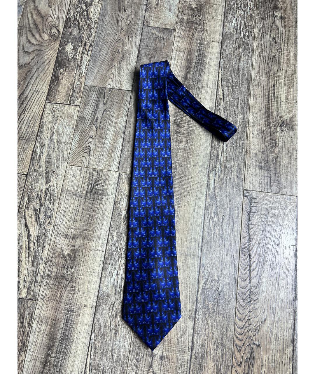 LANVIN Синий шелковый галстук, фото 5