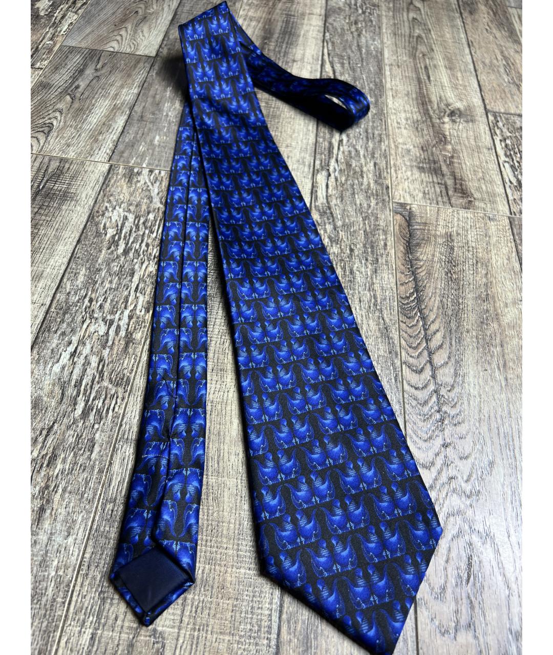 LANVIN Синий шелковый галстук, фото 2