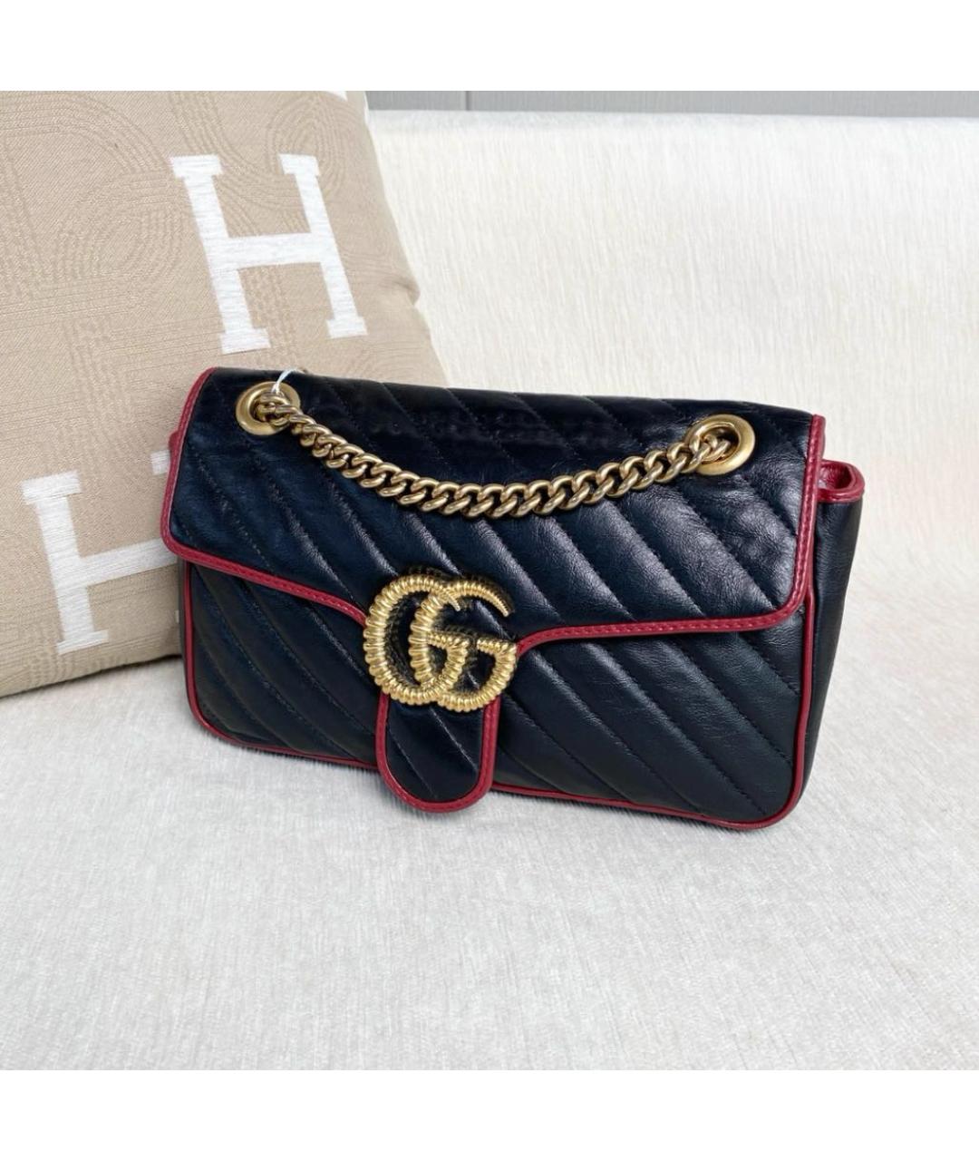 GUCCI Черная кожаная сумка через плечо, фото 5