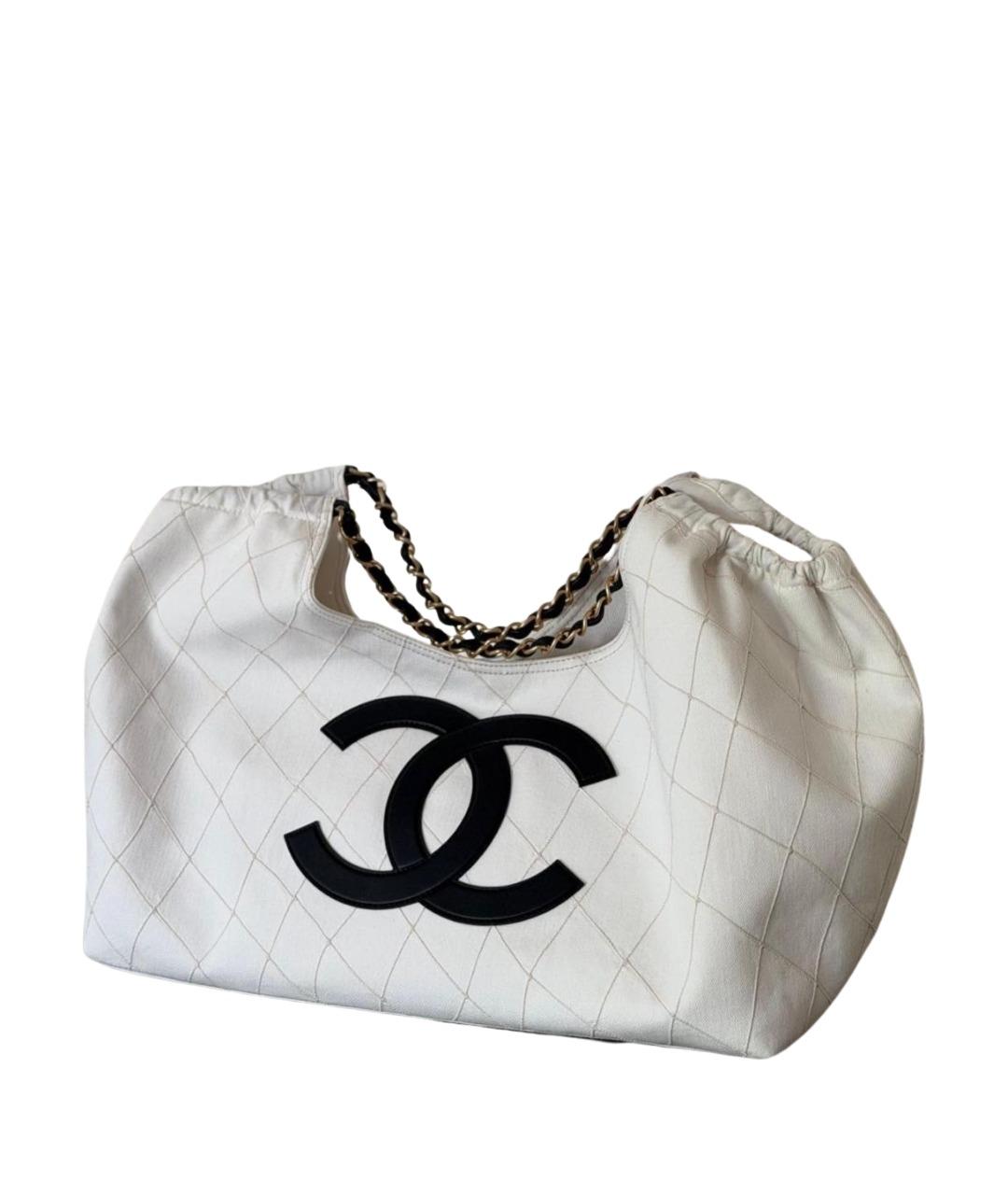 CHANEL Белая кожаная сумка тоут, фото 1