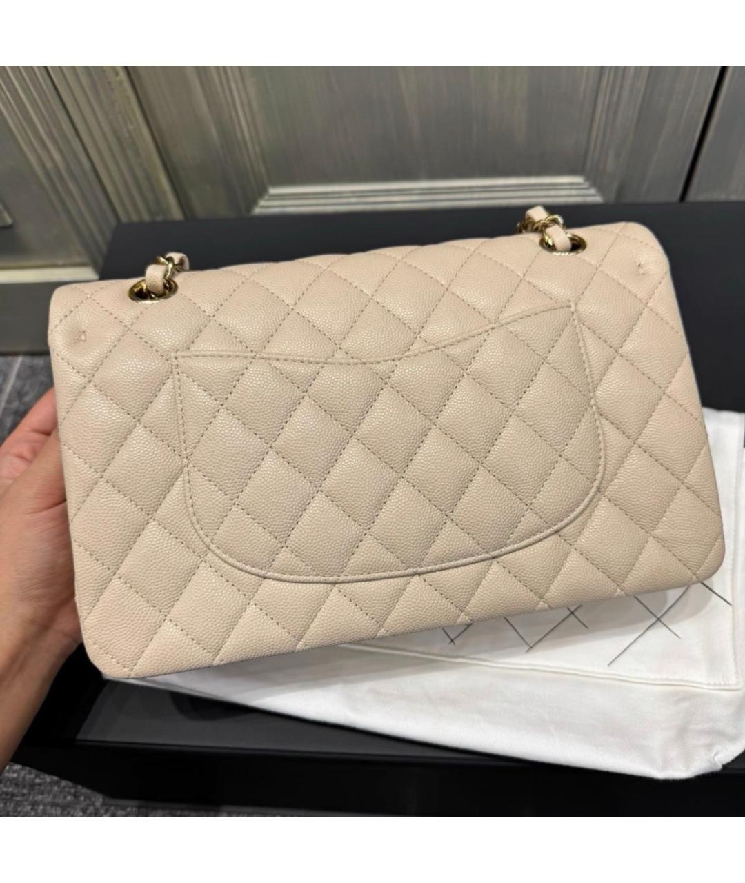 CHANEL Бежевая кожаная сумка через плечо, фото 2