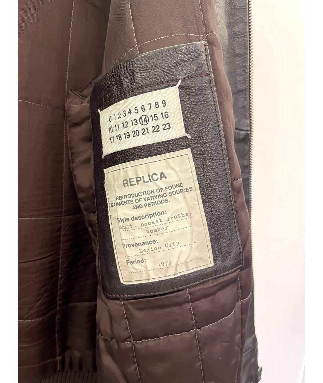 MAISON MARGIELA Коричневая кожаная куртка, фото 4
