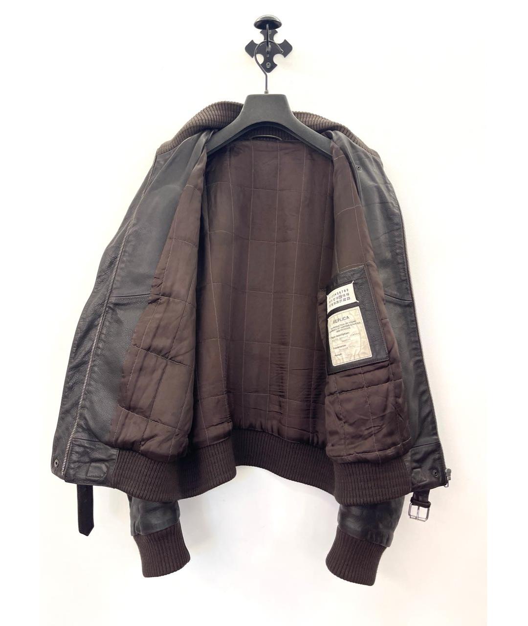 MAISON MARGIELA Коричневая кожаная куртка, фото 3