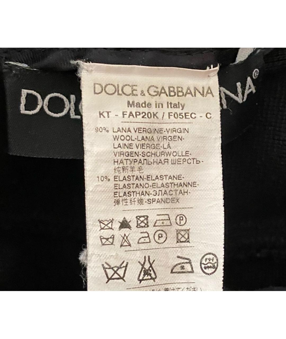 DOLCE&GABBANA Черные шерстяные брюки узкие, фото 8