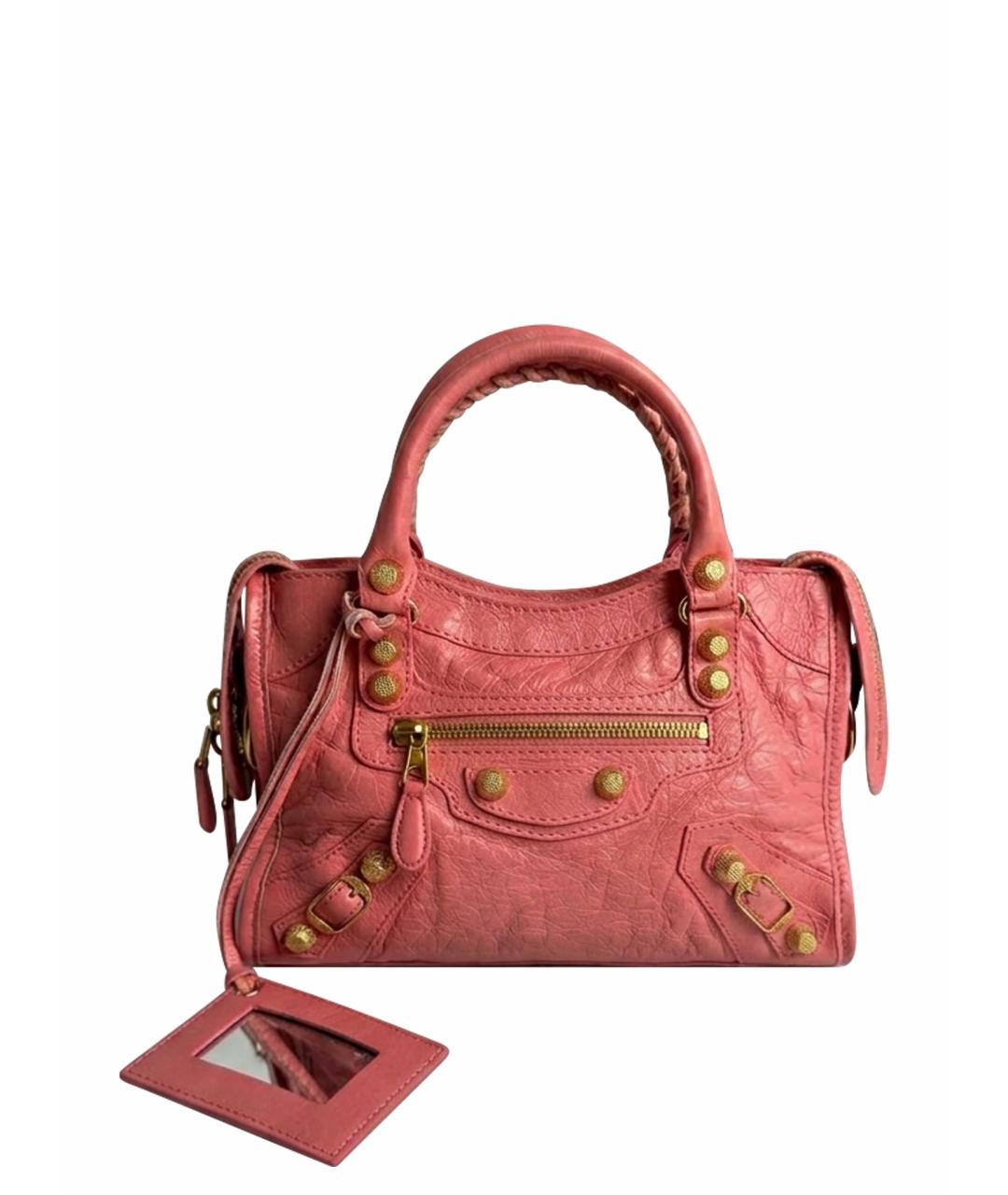 BALENCIAGA Розовая кожаная сумка с короткими ручками, фото 1