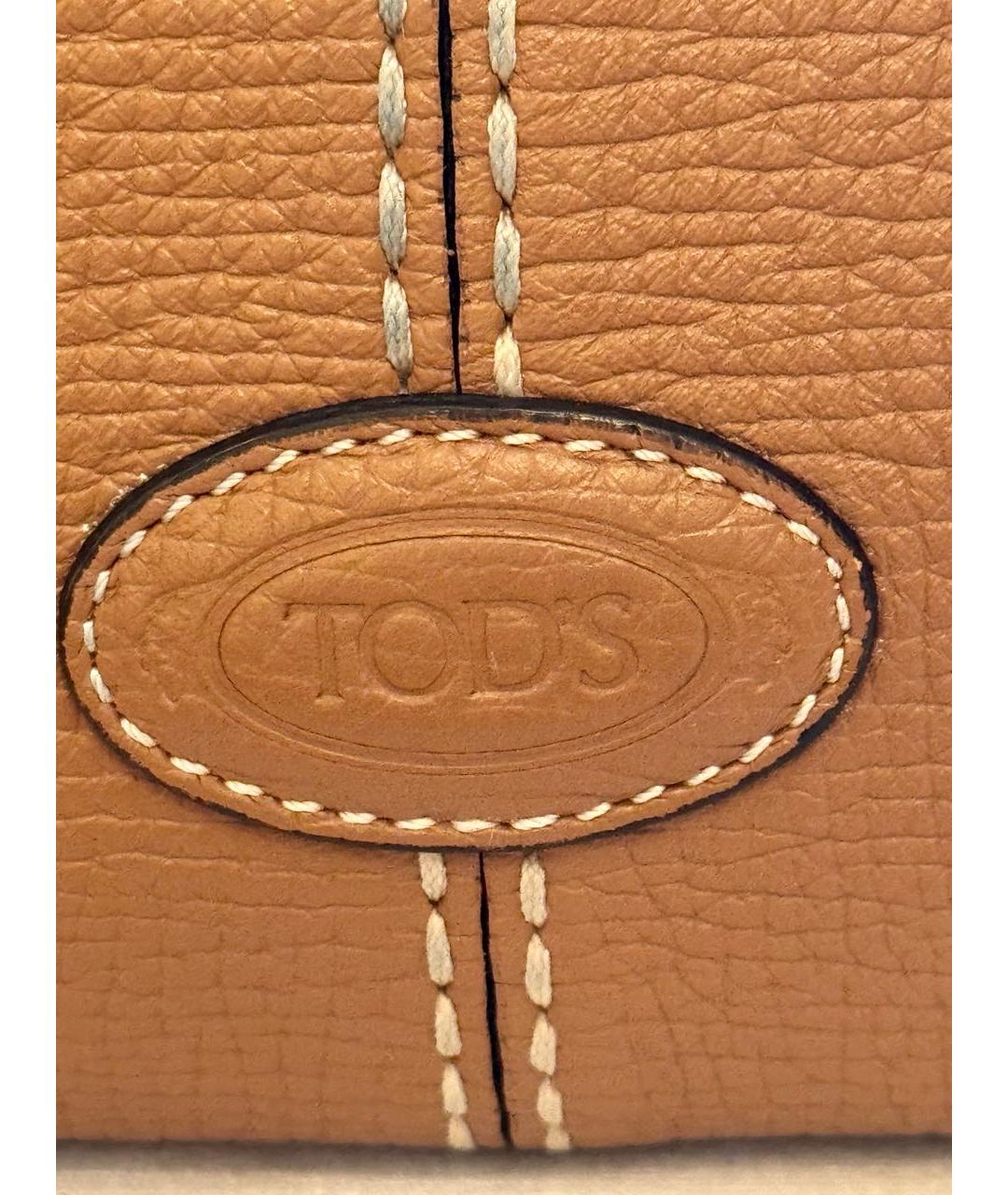 TOD'S Бежевая кожаная сумка через плечо, фото 6
