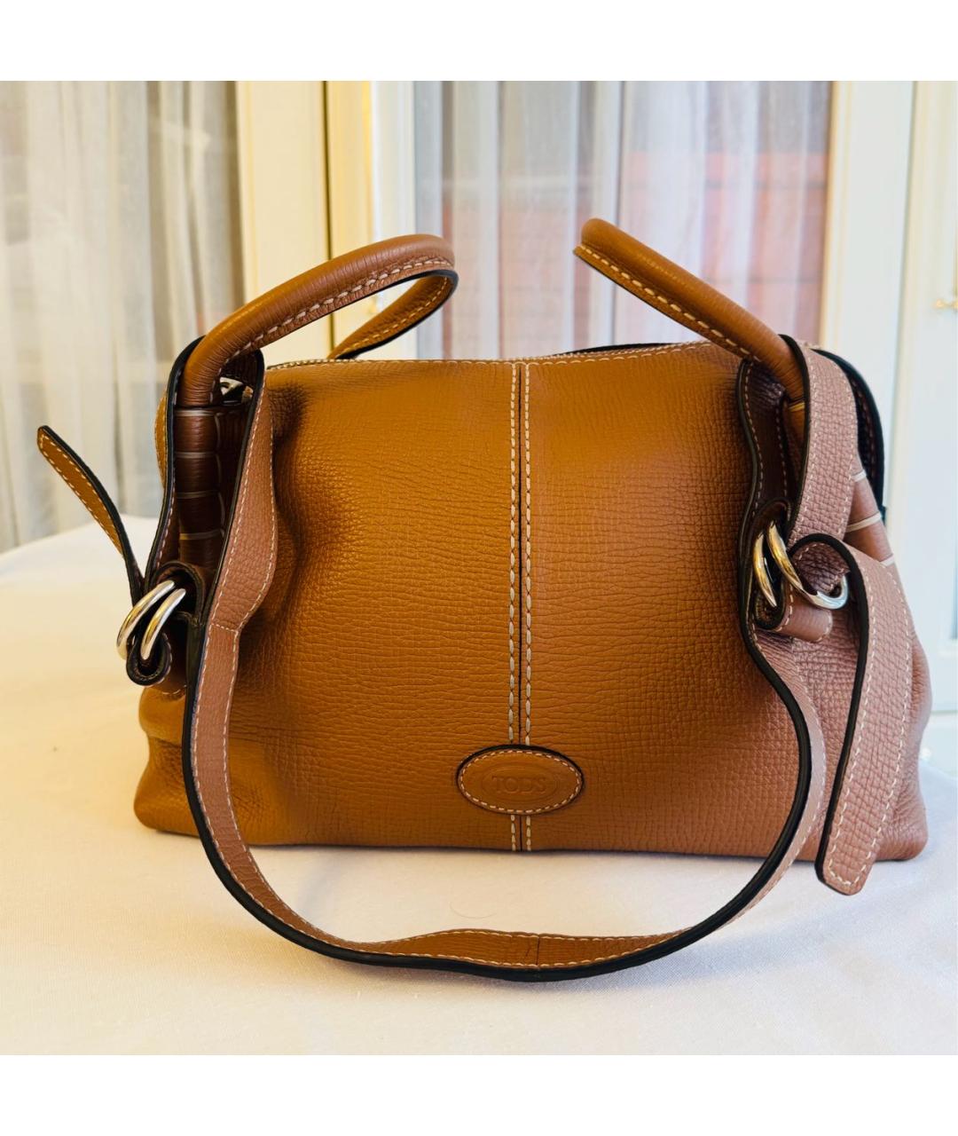 TOD'S Бежевая кожаная сумка через плечо, фото 2
