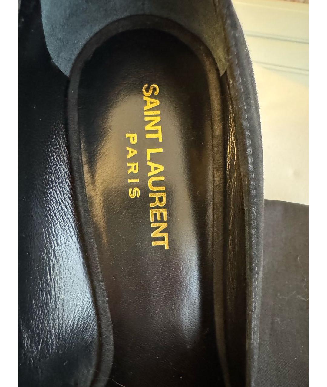 SAINT LAURENT Черные замшевые туфли, фото 6