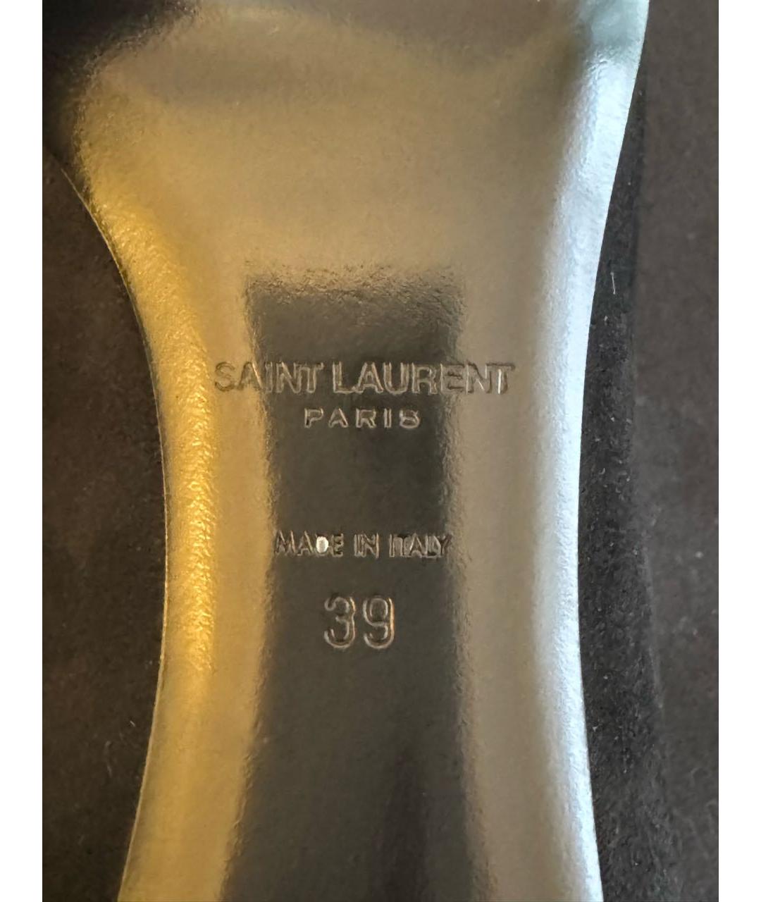 SAINT LAURENT Черные замшевые туфли, фото 5